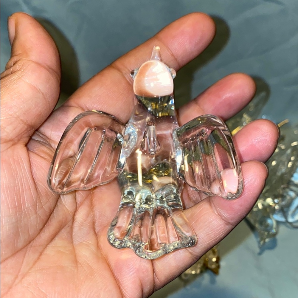 BX44 Bundle of Gold and Clear Decorative Angel and Glass Dove Ornaments 6 Doves - Picture 5 of 9